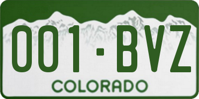 CO license plate 001BVZ