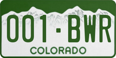 CO license plate 001BWR