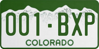 CO license plate 001BXP