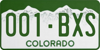 CO license plate 001BXS