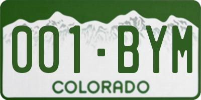 CO license plate 001BYM