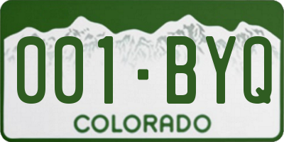 CO license plate 001BYQ