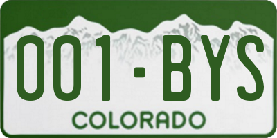 CO license plate 001BYS