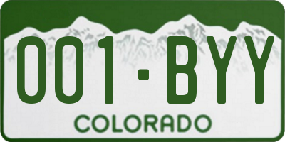 CO license plate 001BYY