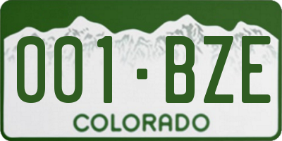 CO license plate 001BZE
