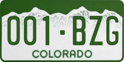 CO license plate 001BZG