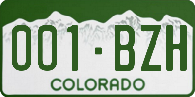 CO license plate 001BZH