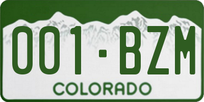 CO license plate 001BZM