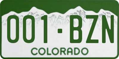 CO license plate 001BZN