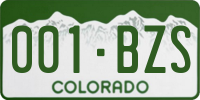 CO license plate 001BZS