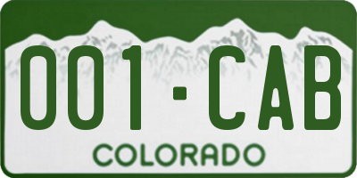 CO license plate 001CAB