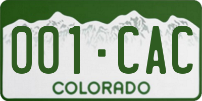 CO license plate 001CAC