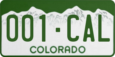 CO license plate 001CAL