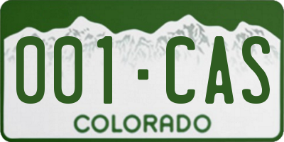 CO license plate 001CAS