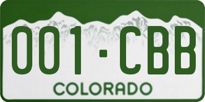 CO license plate 001CBB