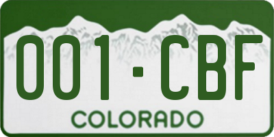 CO license plate 001CBF