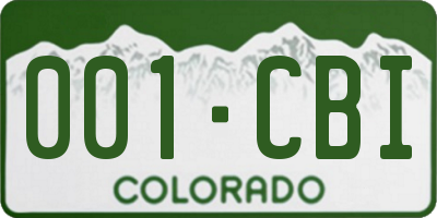 CO license plate 001CBI