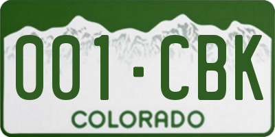 CO license plate 001CBK