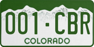 CO license plate 001CBR