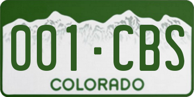 CO license plate 001CBS