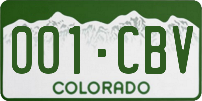 CO license plate 001CBV