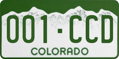 CO license plate 001CCD