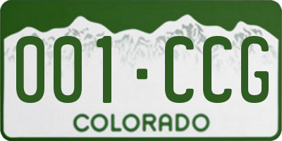 CO license plate 001CCG