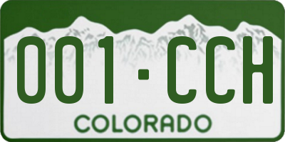 CO license plate 001CCH