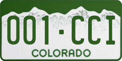 CO license plate 001CCI