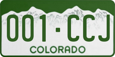 CO license plate 001CCJ