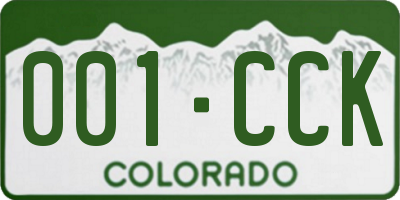 CO license plate 001CCK