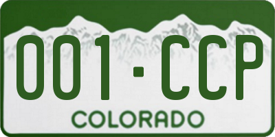 CO license plate 001CCP