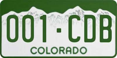 CO license plate 001CDB