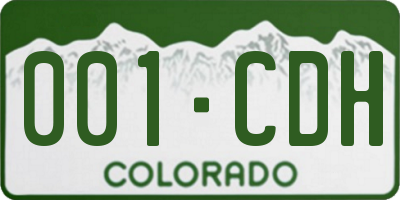 CO license plate 001CDH