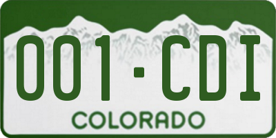 CO license plate 001CDI