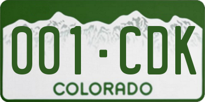 CO license plate 001CDK