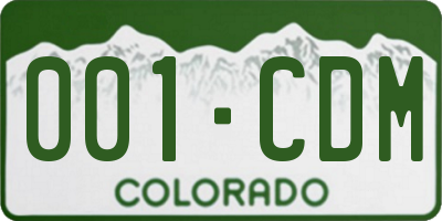CO license plate 001CDM