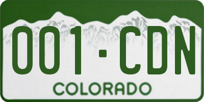 CO license plate 001CDN