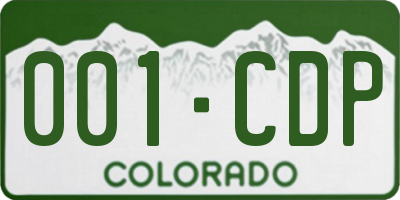 CO license plate 001CDP