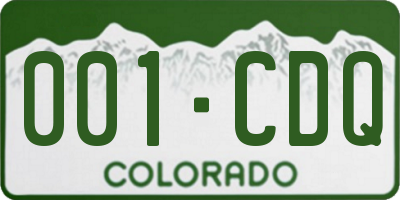 CO license plate 001CDQ