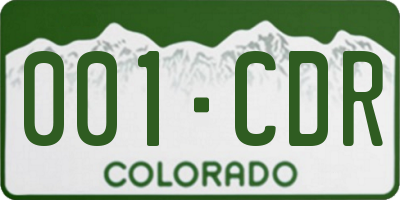 CO license plate 001CDR