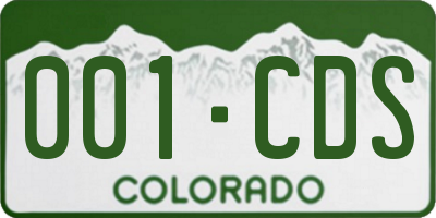 CO license plate 001CDS