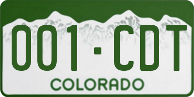 CO license plate 001CDT
