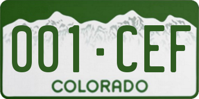 CO license plate 001CEF