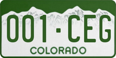 CO license plate 001CEG