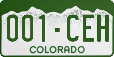 CO license plate 001CEH