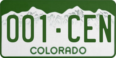 CO license plate 001CEN