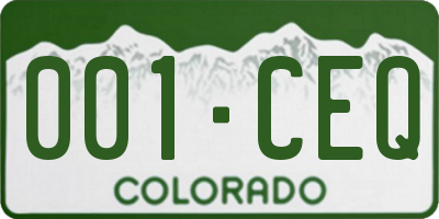 CO license plate 001CEQ