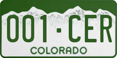 CO license plate 001CER