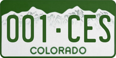 CO license plate 001CES